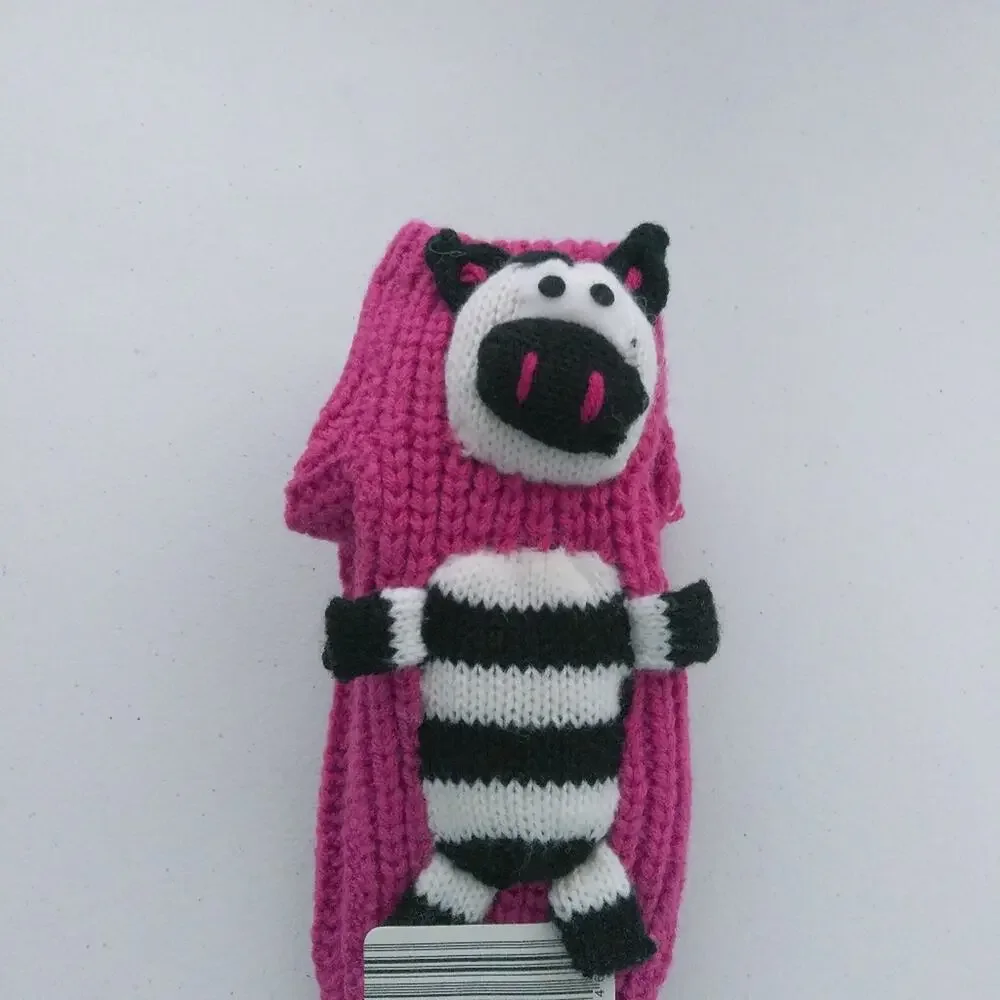 Alive Pink Knit Home socks with 3D motifs Cow Size 31-34